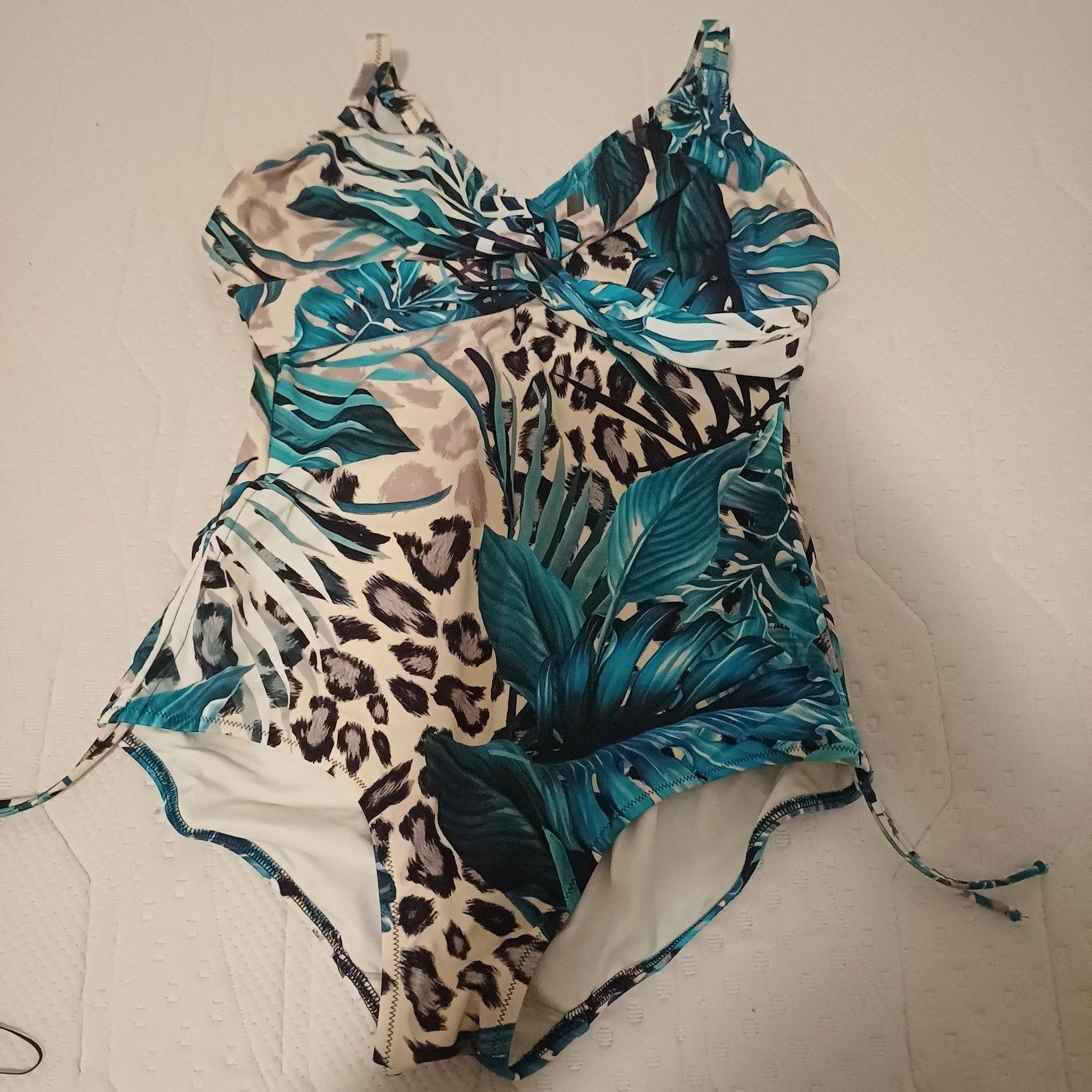 Annadiva badpak E80 - Tropische print met dierenprint, Kleding | Dames, Badmode en Zwemkleding, Meerkleurig, Kabini oasis fantasie