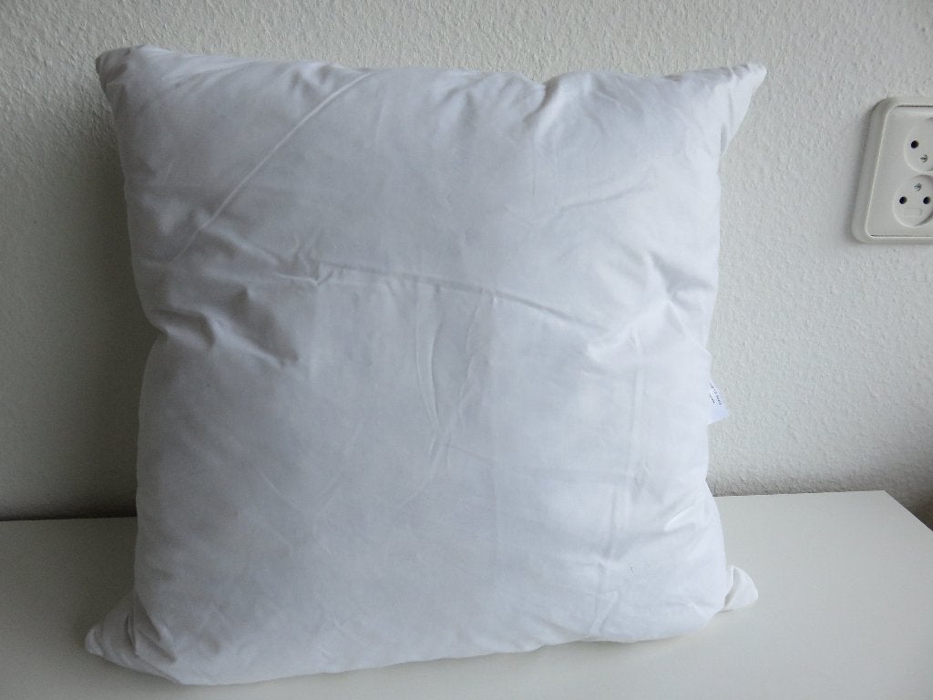 binnenkussen met eendenveren 45x45 cm 550gr Oeko-tex, Inclusief binnenkussen, Wit, Vierkant, Nieuw