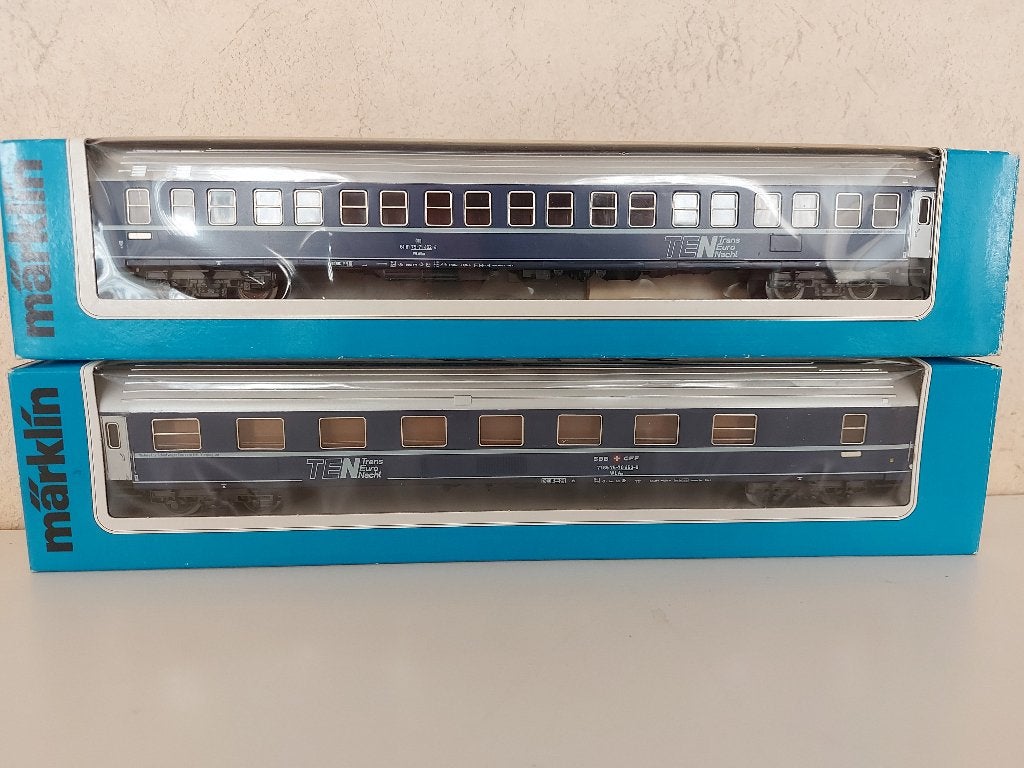 2 Marklin  Personenwagons Trans Europa Nacht, Hobby en Vrije tijd, Wisselstroom, Ophalen of Verzenden, Märklin, Nieuw