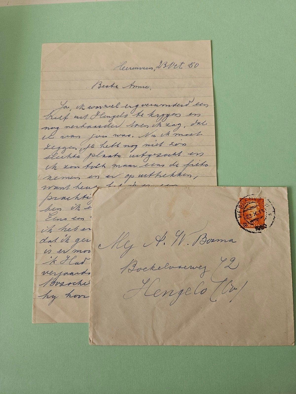 85) brief 1950, Ophalen of Verzenden, Brief