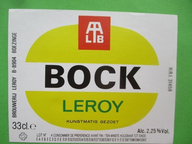 bieretiket Belgie 22-7 (2H 34) leroy, Ophalen of Verzenden, Gebruikt, Overige typen, Overige merken