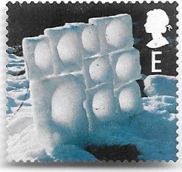 GB E Kerstzegel IJssculpturen - Muur van ijsblokken - 2003, Verzenden, Gestempeld