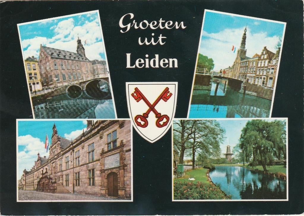 LEIDEN Universiteit Stadhuis Molen Groeten, Verzenden, 1960 tot 1980, Gelopen, Zuid-Holland