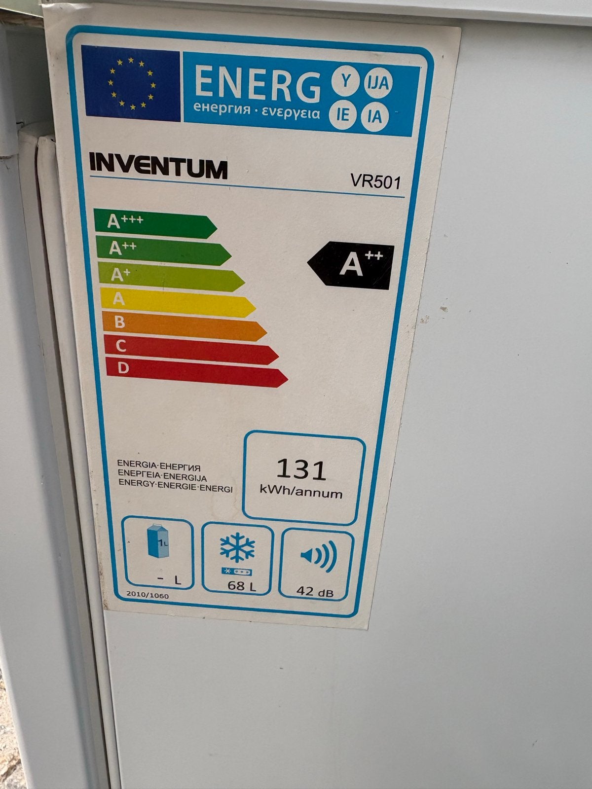 Inventum VR501 Vriezer A++ - 68L - Compact en Energiezuinig, Witgoed en Apparatuur, Gebruikt, Minder dan 75 liter, Energieklasse A of zuiniger