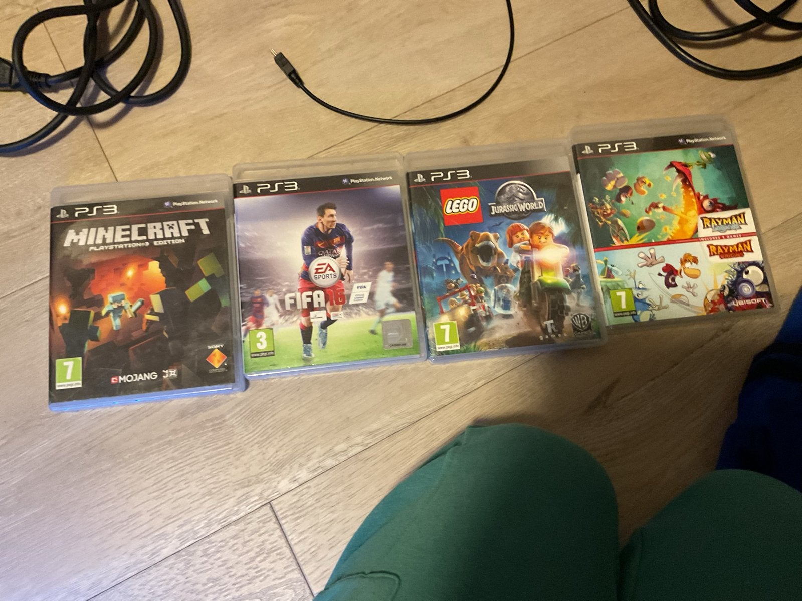 PlayStation 3 set 2 controllers Minecraft Rayman Double Pack, Spelcomputers en Games, Ophalen, 250 GB, Met 3 controllers of meer