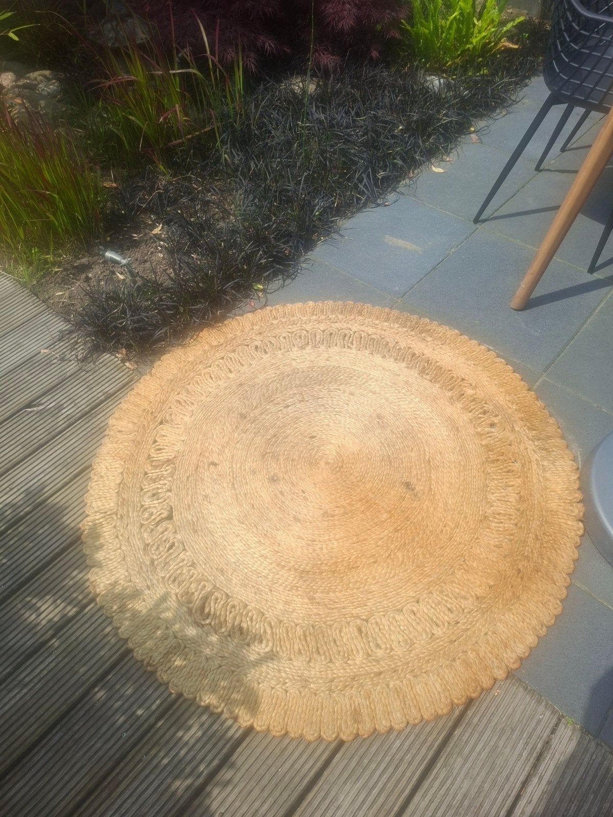 Jute vloerkleed Kwantum, rond, Ø 120 cm, Ophalen, Gebruikt, Rond, 100 tot 150 cm