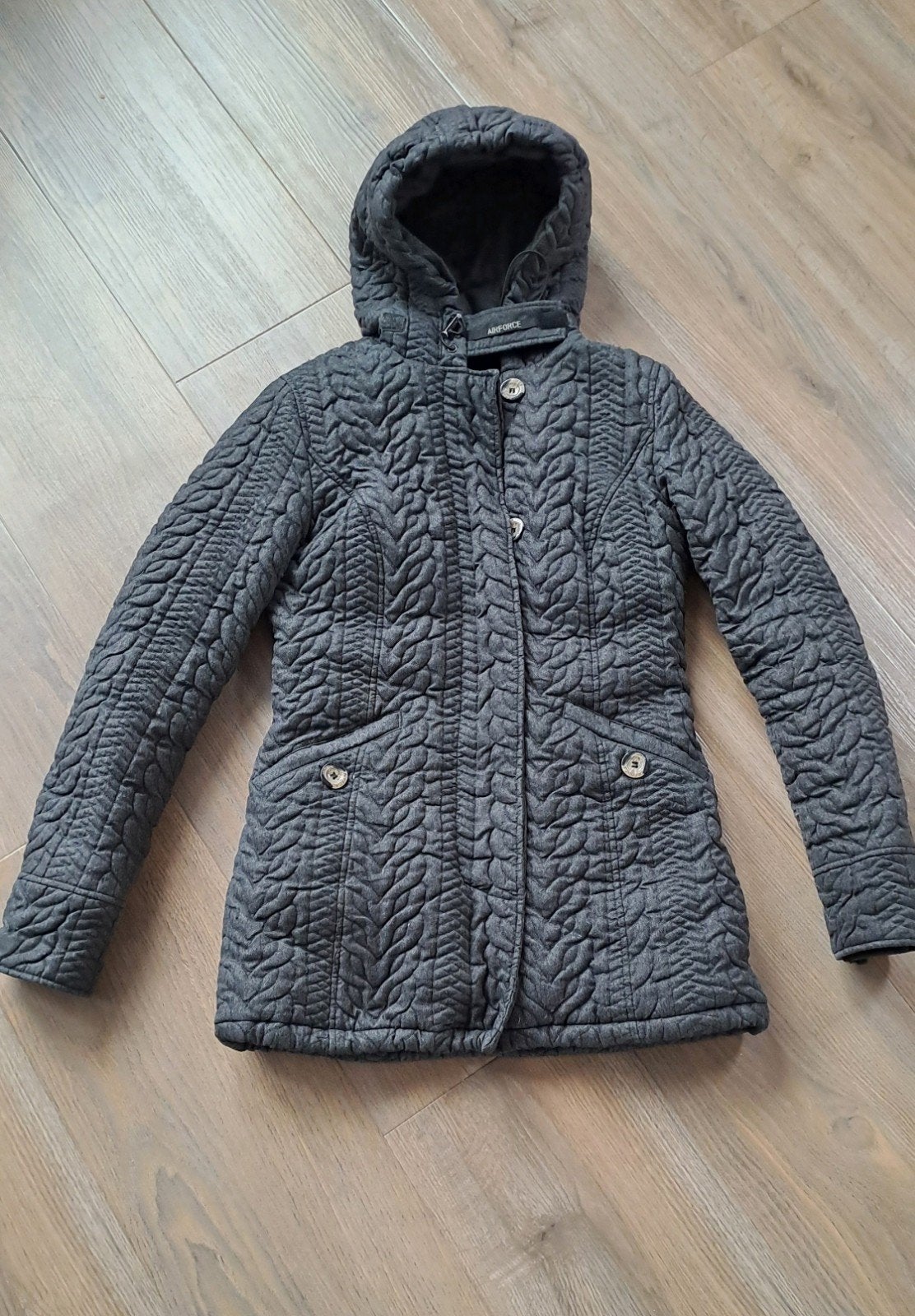 Airforce winterjas meisjes grijs gewatteerd maat 164, Kinderen en Baby's, Meisje, Ophalen of Verzenden, Zo goed als nieuw, Airforce