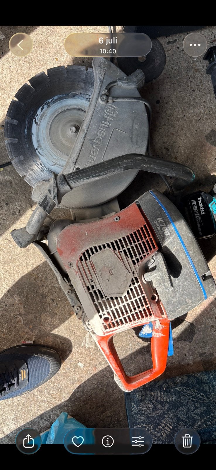 Husqvarna K 760 bandenzaag, Doe-het-zelf en Verbouw, Gereedschap | Zaagmachines, 70 mm of meer, Kettingzaag, Ophalen of Verzenden