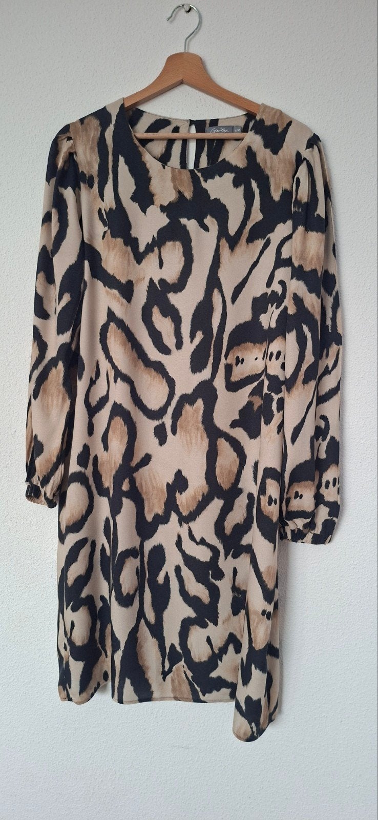 Jurk Geisha maat 40 zwart bruin beige, Maat 38/40 (M), Geisha, Meerkleurig, Ophalen of Verzenden