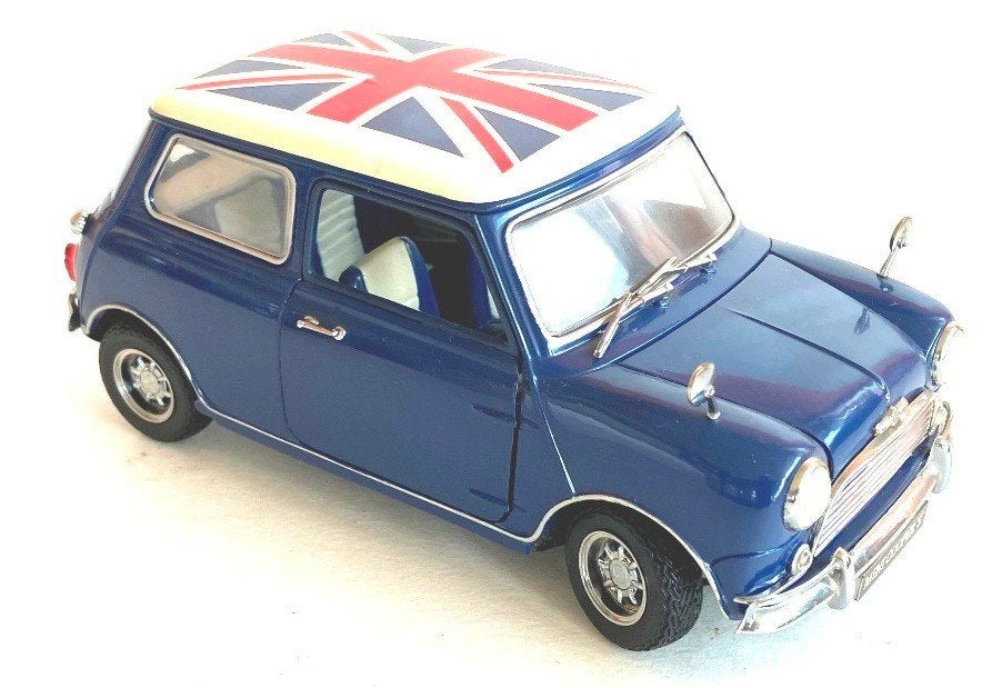 Mini Cooper 1275S Union Jack Kyosho 1:18., Hobby en Vrije tijd, Ophalen of Verzenden, Zo goed als nieuw, Auto, Kyosho