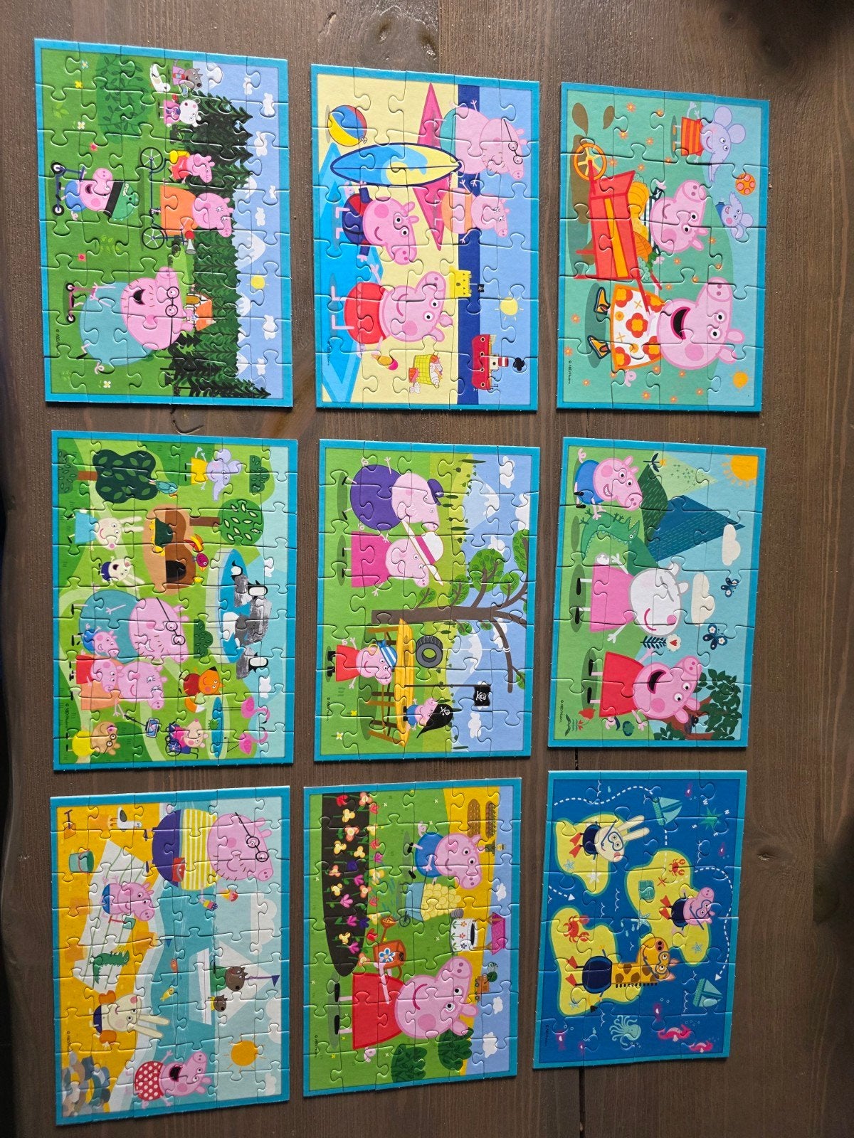 Peppa Pig Trefl Puzzel 9-in-1 voor kinderen, Ophalen of Verzenden, 10 tot 50 stukjes, Gebruikt, 4 tot 6 jaar