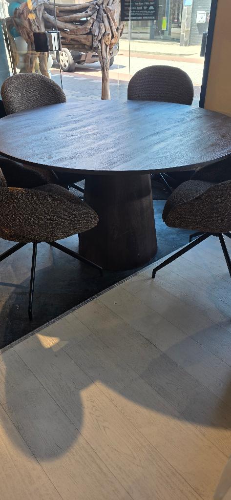 eettafel Rond 130 cm Bruin | Nu met Showmodel KORTING, Overige materialen, Bornsestraat 31, Rond, Ophalen of Verzenden