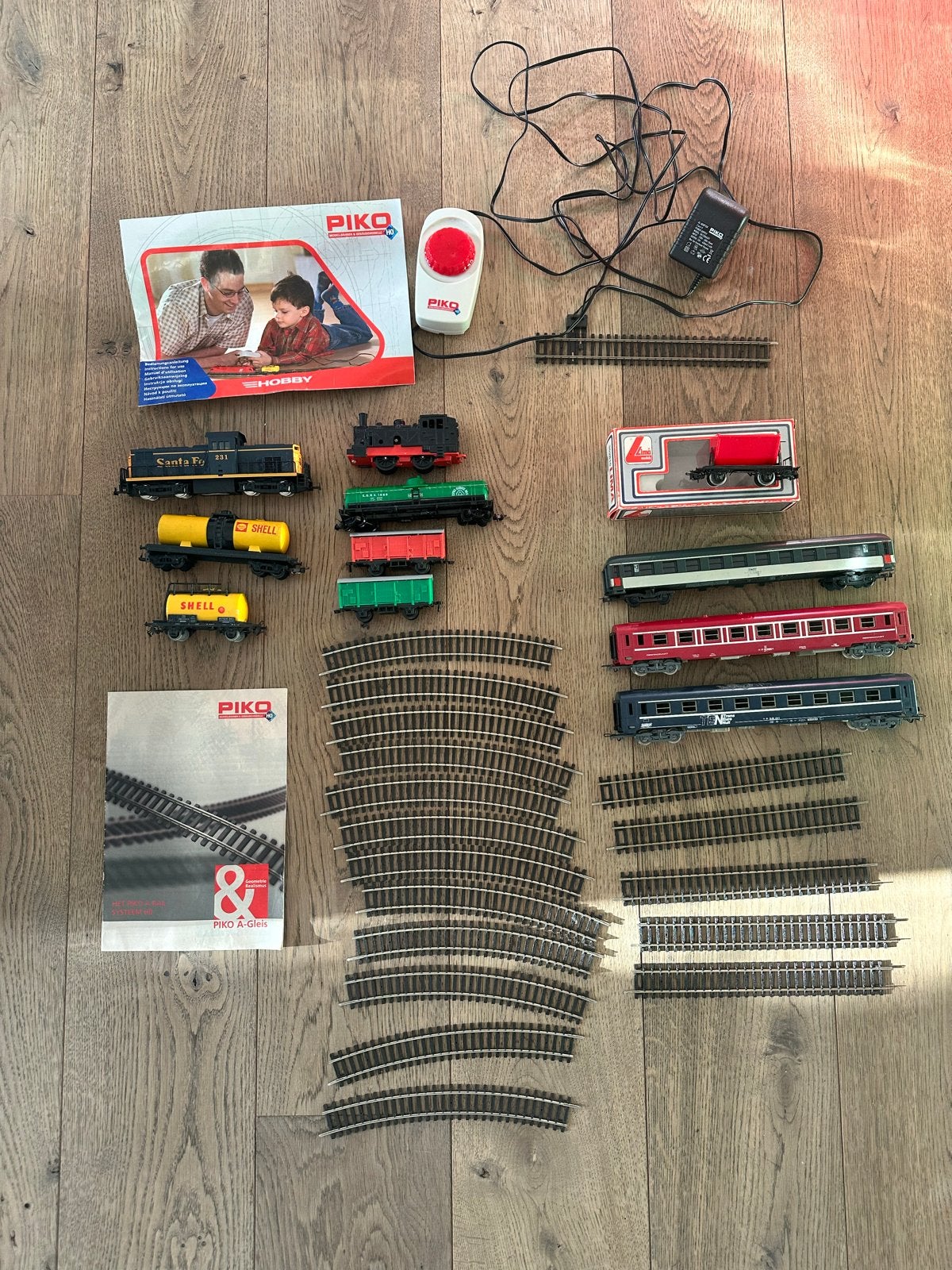 Piko startset met locomotief en extra Lima en Jouef wagons, Gelijkstroom, Gebruikt, Treinset, Piko