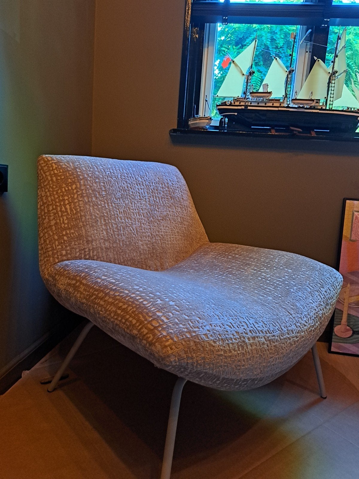 Fauteuil Daan (Leen Bakker) beige, Ophalen of Verzenden, Zo goed als nieuw, 75 tot 100 cm, 75 tot 100 cm