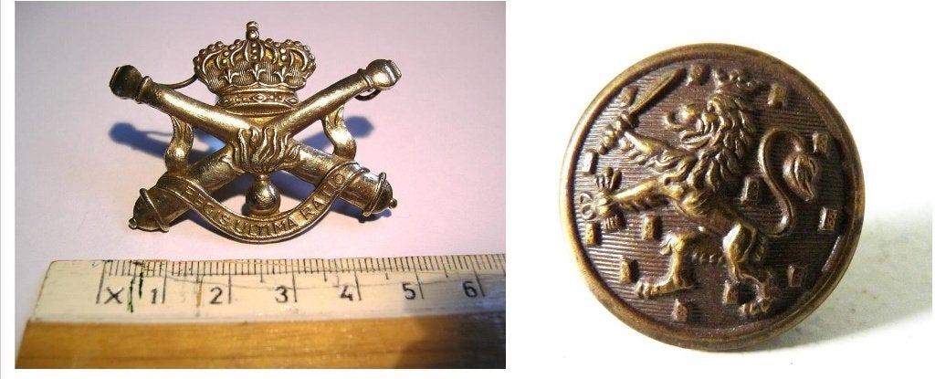 Embleem Regis Ultima Ratio Belgie nr 2 belgische artillerie, Verzenden, Landmacht, Overige gebieden, Embleem of Badge