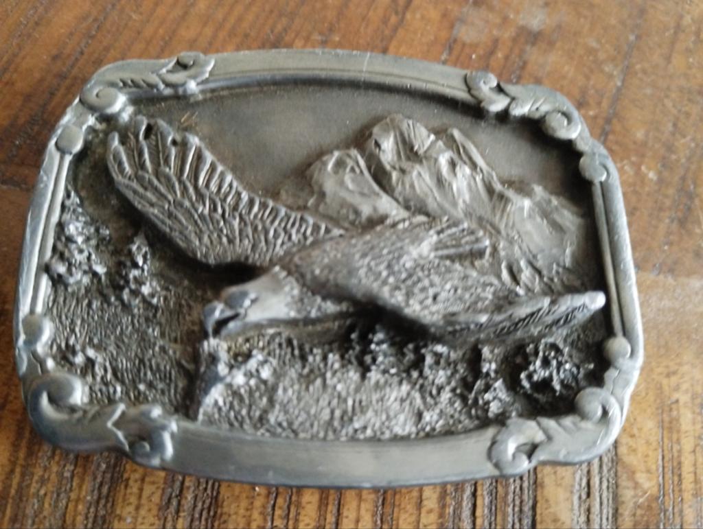 Vintage Riemgesp Adelaar en Bergen - 1985 C.I.N.C., Kleding | Heren, Riemen en Ceinturen, C.I.N.C., Losse buckle of gesp, Overige kleuren