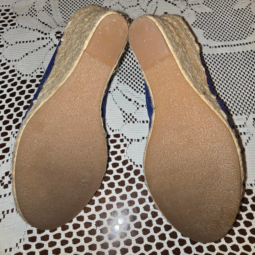 Blauwe Espadrille Wedges - Maat 38, Ophalen of Verzenden, Zo goed als nieuw, Blauw, Espadrilles of Moccasins