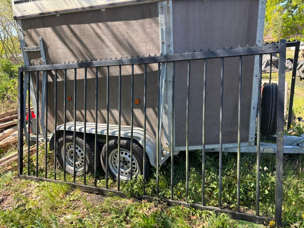 Stalen poort gepoedercoat, Tuin en Terras, Tuinhekken en Hekwerk, Ophalen, Zo goed als nieuw, IJzer, Sierhekwerk