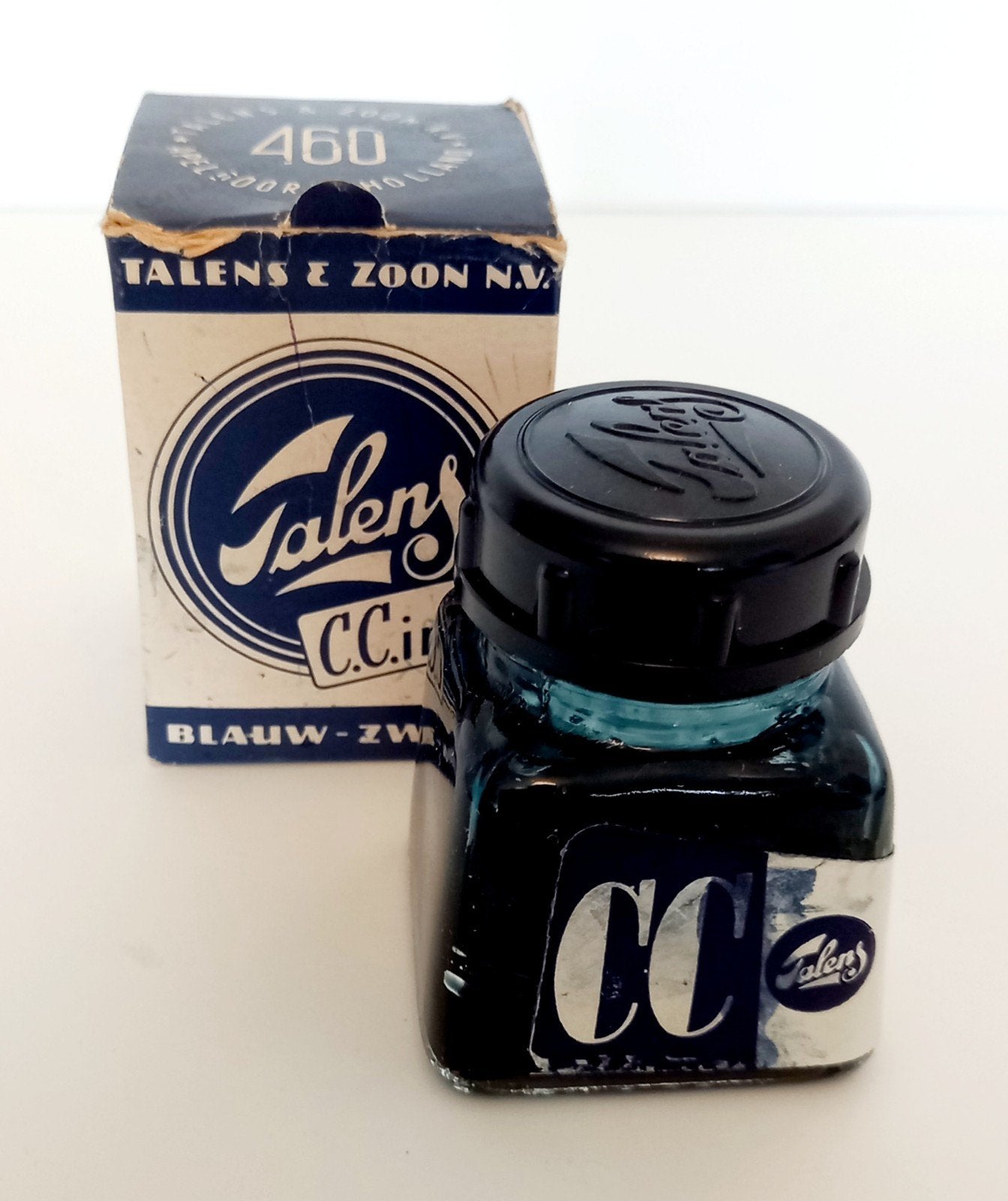 Vintage Talens blauwe inkt blauw/zwart, Ophalen of Verzenden, Gebruikt