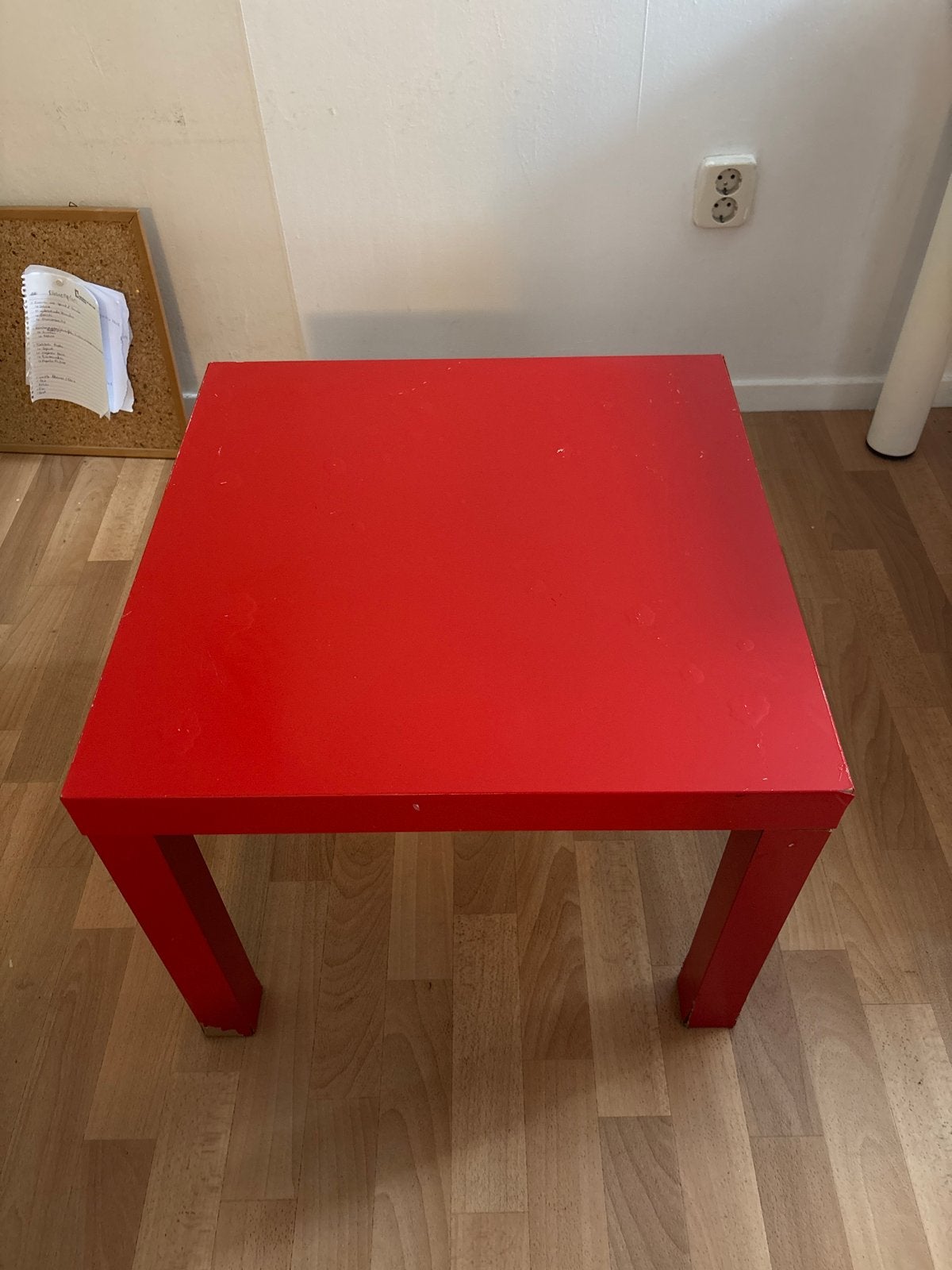 Rode bijzettafel - Gebruikt, maar nog functioneel, Ophalen, Minder dan 50 cm, Gebruikt, Vierkant