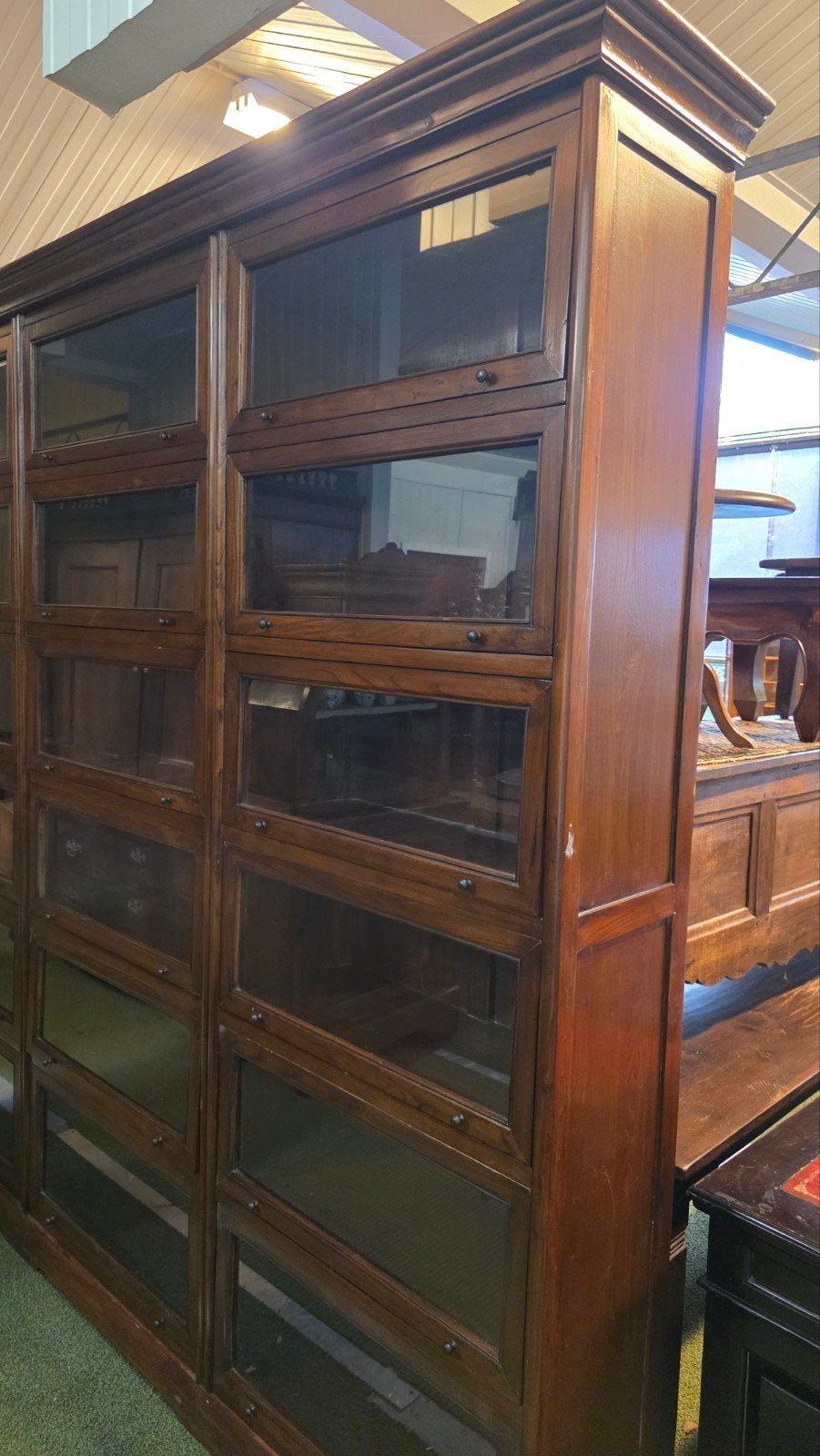 massief mahonie Globe wernicke stijl boekenkast, Antiek en Kunst, Ophalen