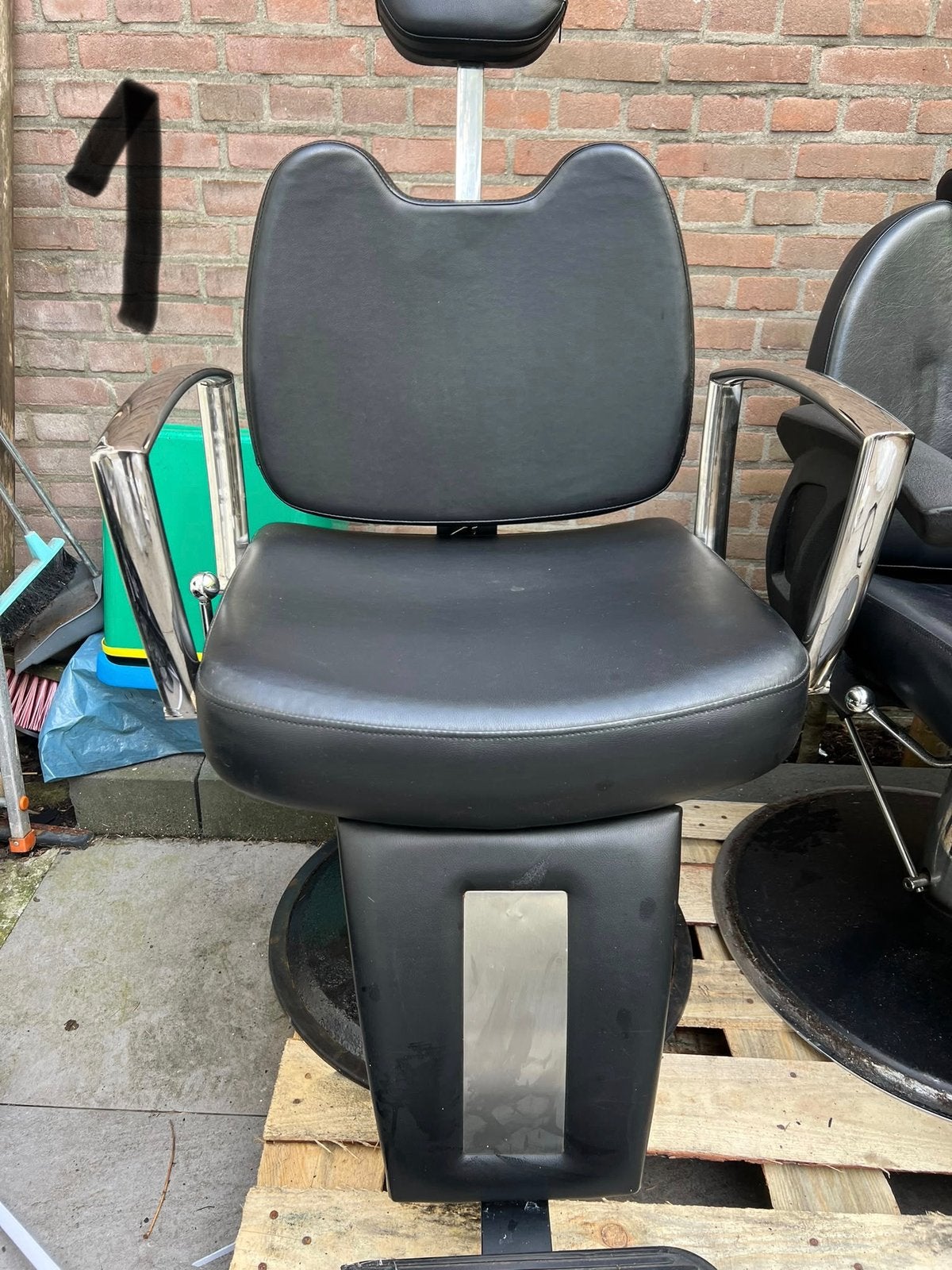Kappersstoel barbierstoel pompstoel 4x, Ophalen, Gebruikt, Zwart, Vijf, Zes of meer stoelen