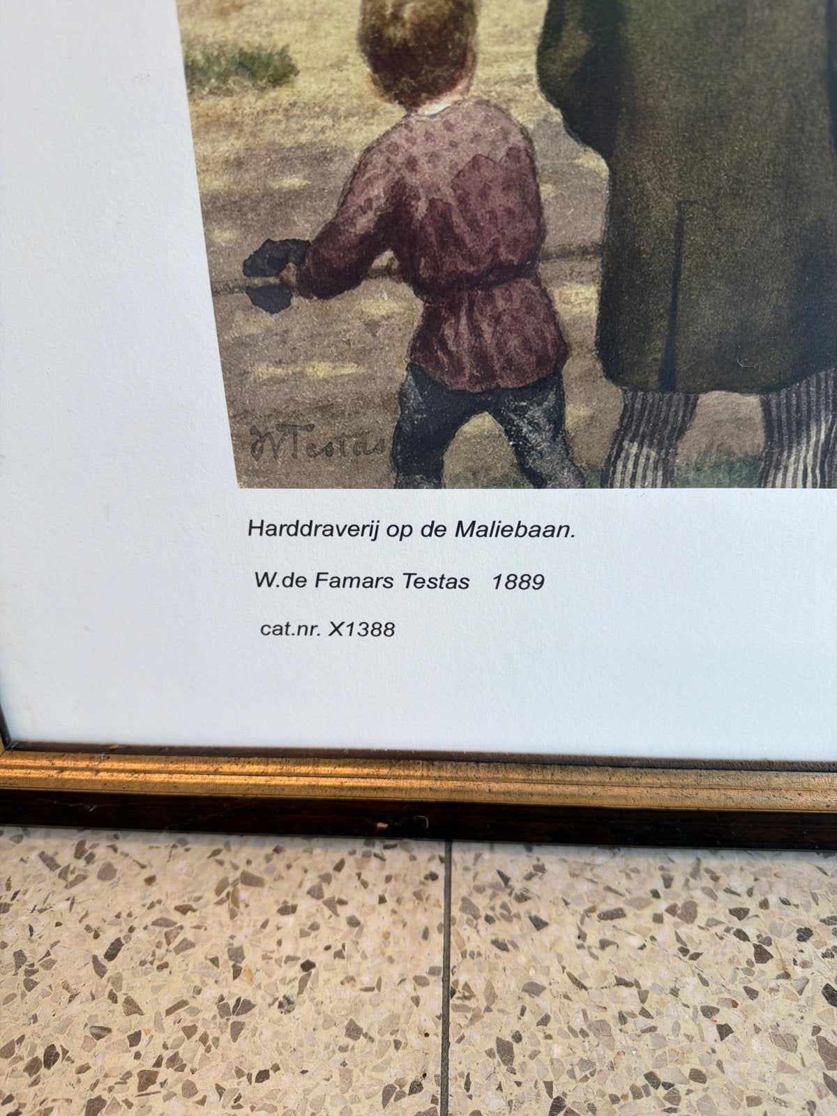 Harddraverij op de Maliebaan - W. de Famars Testas (1889), Antiek en Kunst, Ophalen of Verzenden, Klassiek, Print, Overige onderwerpen