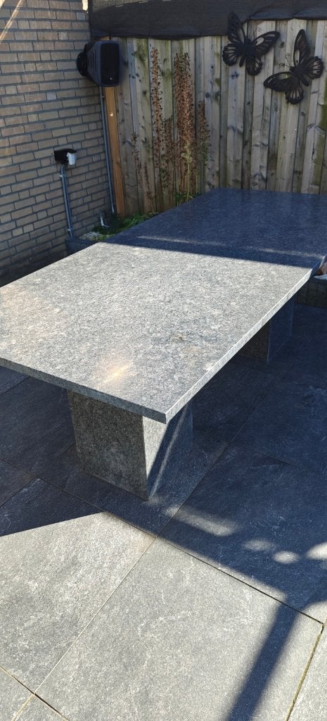 Graniet tuintafel 220x100cm, Tuin en Terras, Ophalen, Zo goed als nieuw, Rechthoekig, Overige materialen