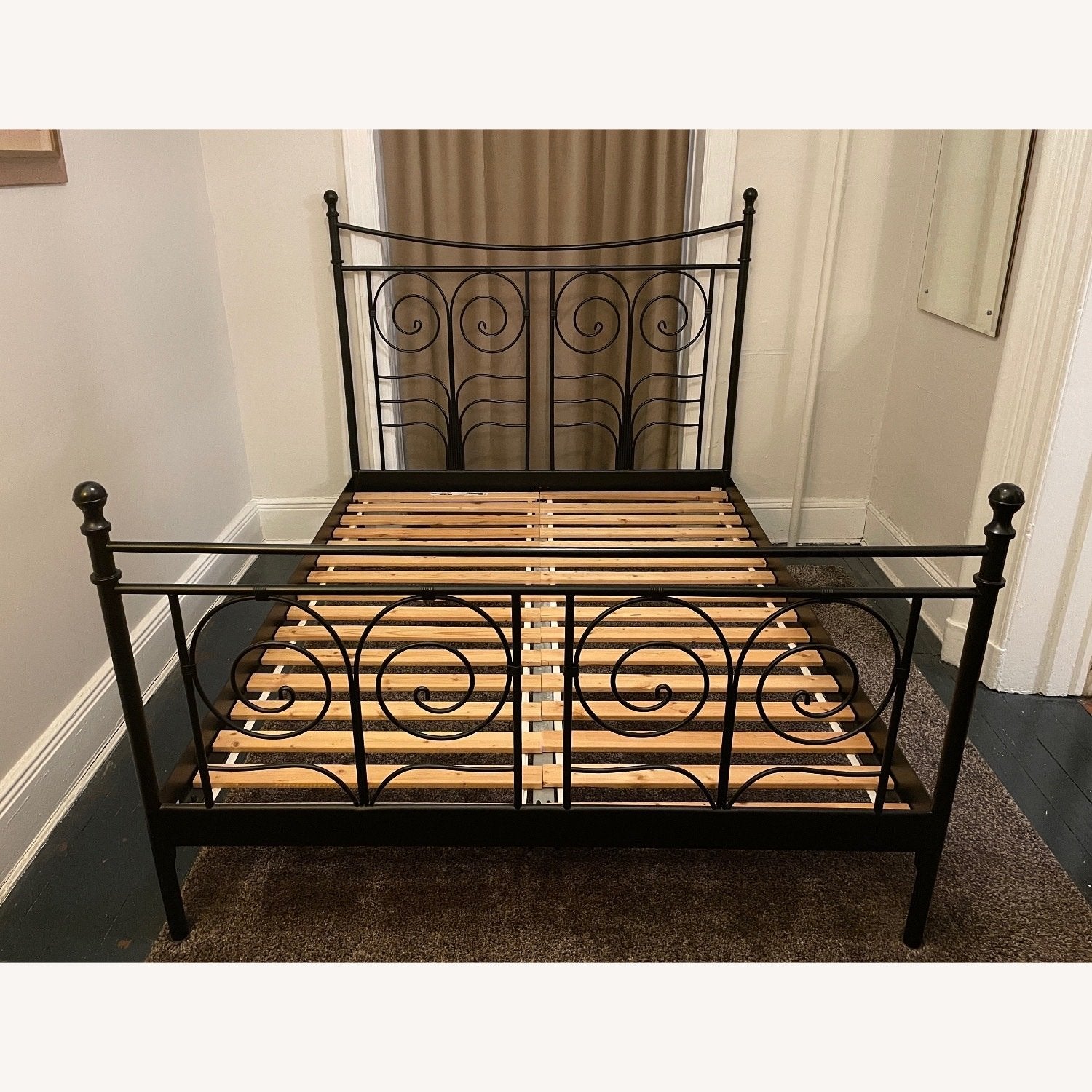 Ikea tweepersoonsbed (140x200 cm), Ophalen, Gebruikt, Zwart, Tweepersoons