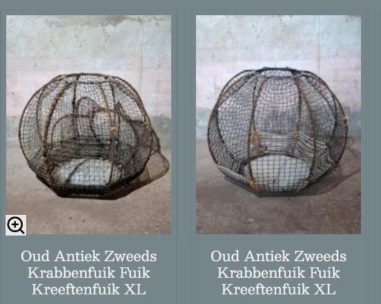 Oude antieke metalen fuik zweeds kreeftenfuik krabbenfuik, Gebruikt, T, Ophalen of Verzenden, N