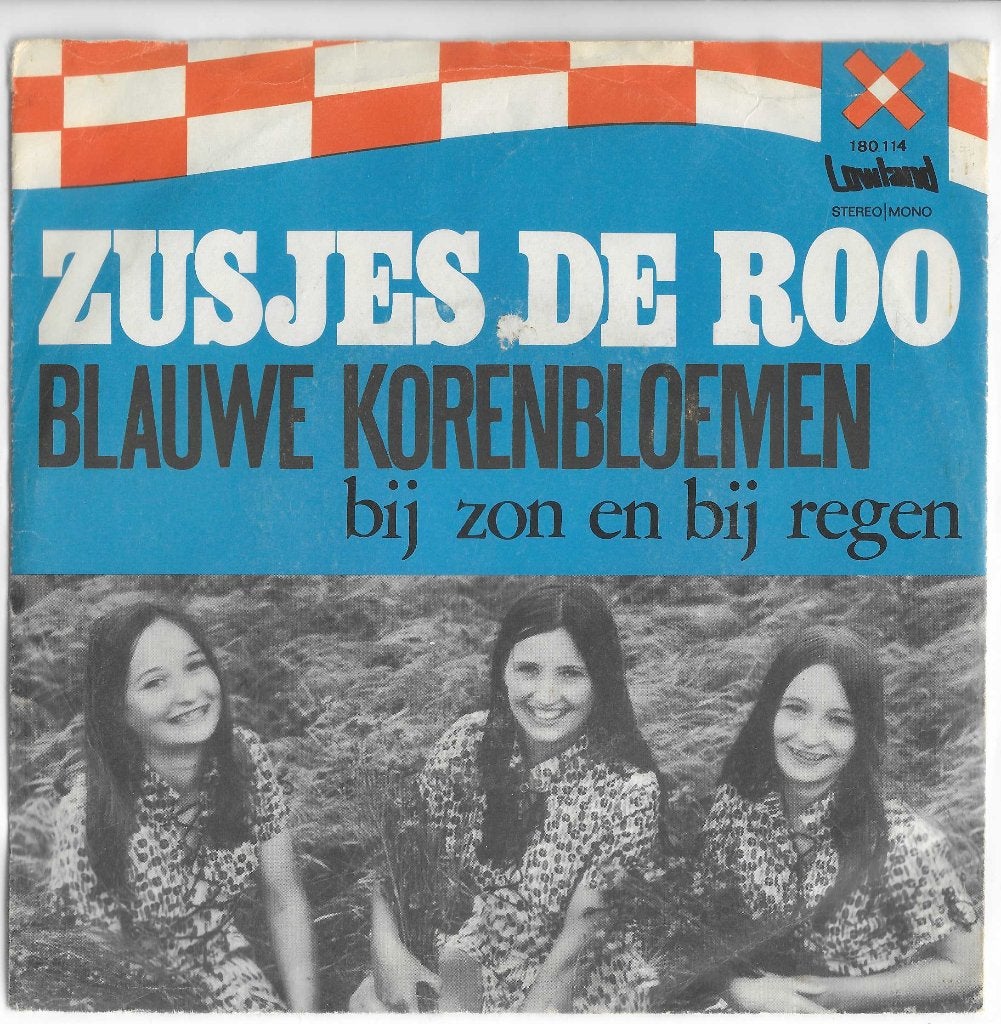 Zusjes de Roo Blauwe korenbloemen, Gebruikt, 7 inch, Ophalen of Verzenden, Fotohoes