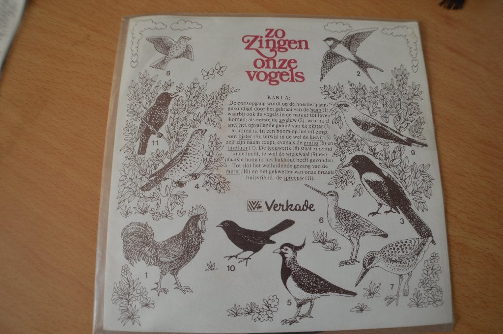 1982 Vintage Verkade raclame plaatje: Zo Zingen Onze Vogels, Ophalen of Verzenden, Nieuw, Overige typen