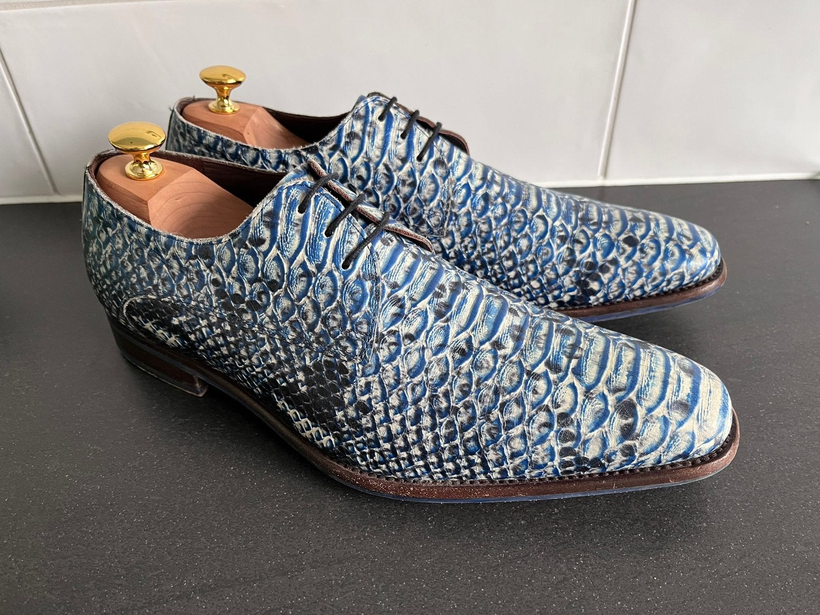 Floris van Bommel herenschoenen maat 8 / 42 H, Floris van Bommel, Blauw, Floris van Bommel, Ophalen of Verzenden