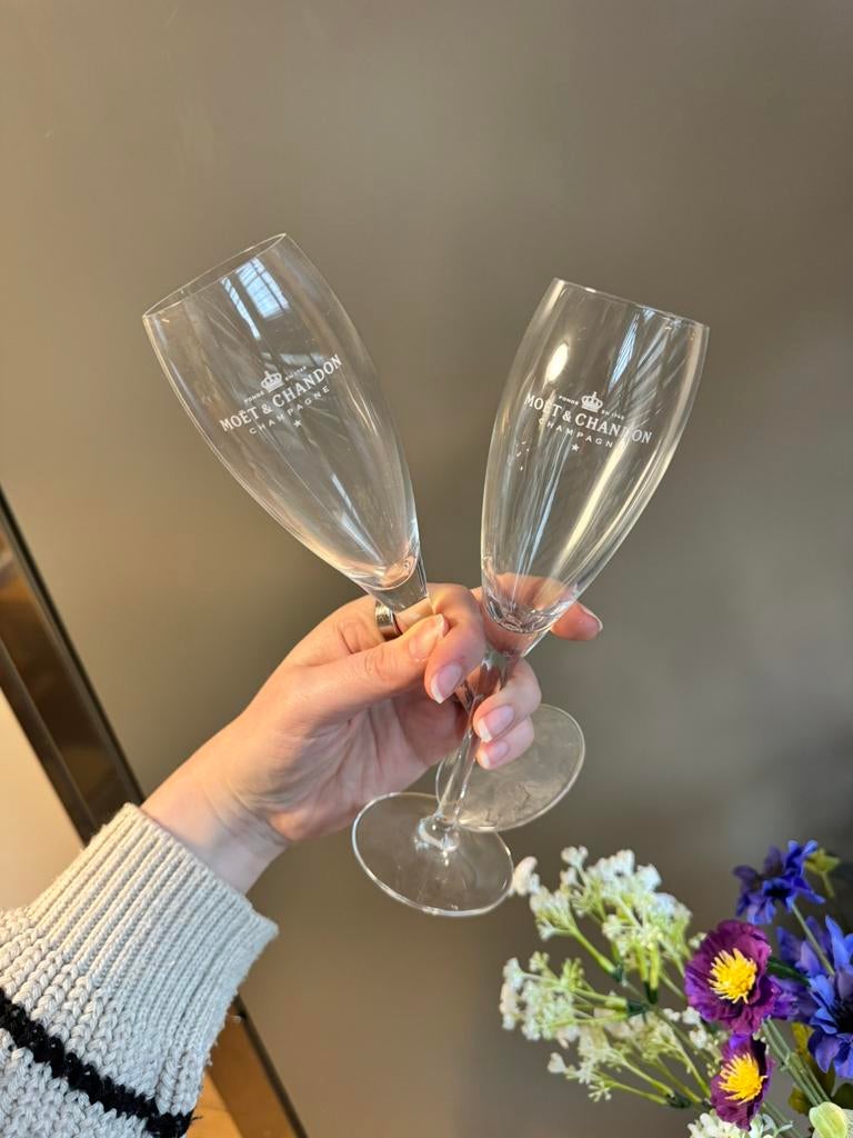 Moët & Chandon champagne glazen, Ophalen of Verzenden, Zo goed als nieuw, Overige typen