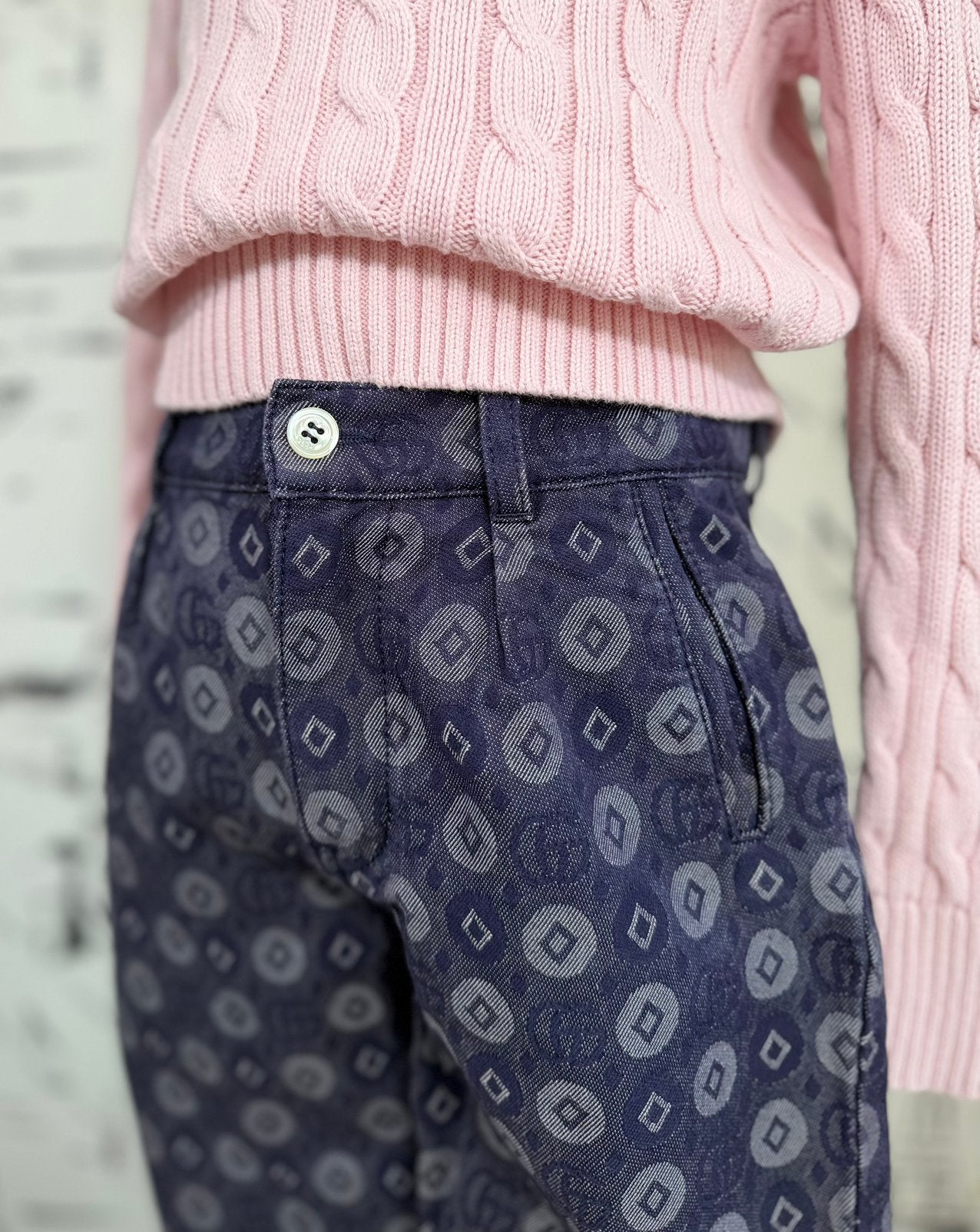 Gucci kids GG barrel broek jeans maat 8 NIEUW (450 euro), Broek, Jongen of Meisje, Gucci, Gucci