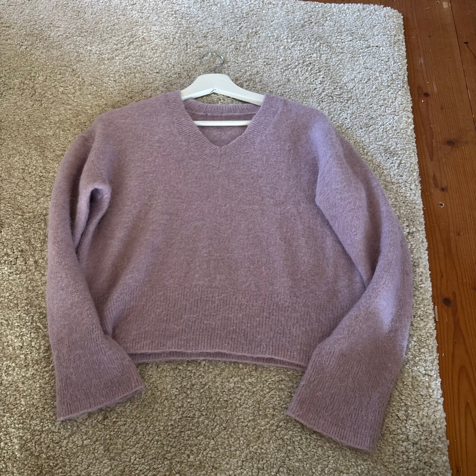ZARA v-hals trui, Kleding | Dames, Truien en Vesten, Ophalen of Verzenden, Nieuw, Maat 34 (XS) of kleiner, Paars