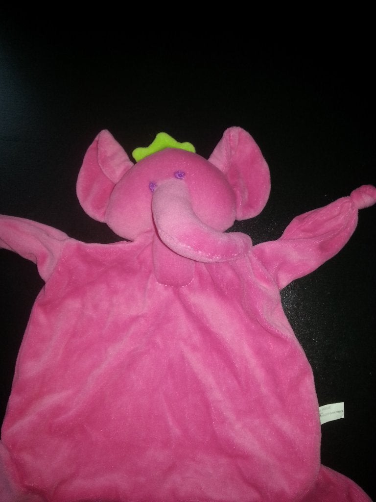 sabiluc olifant roze of blauw met groene kroon velours en, Nieuw, Ophalen of Verzenden, Wasbaar, Middelgroot (20 tot 80 cm)