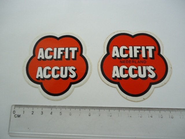 sticker oud ACIFIT NL Nederland auto autobedrijf garage 2x, Verzenden, Zo goed als nieuw, Bedrijf of Vereniging