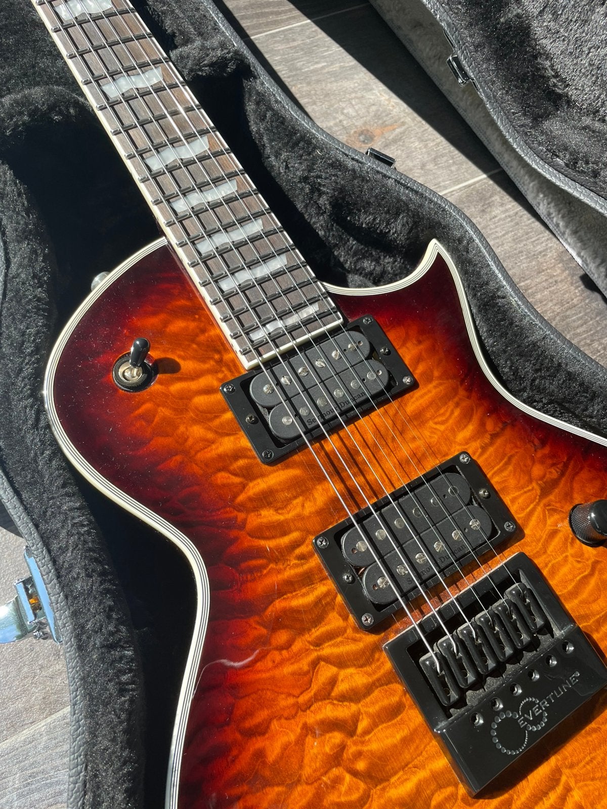 ESP LTD EC-1000 Evertune – Dark Brown Sunburst, Ophalen, Zo goed als nieuw, Solid body, Overige merken