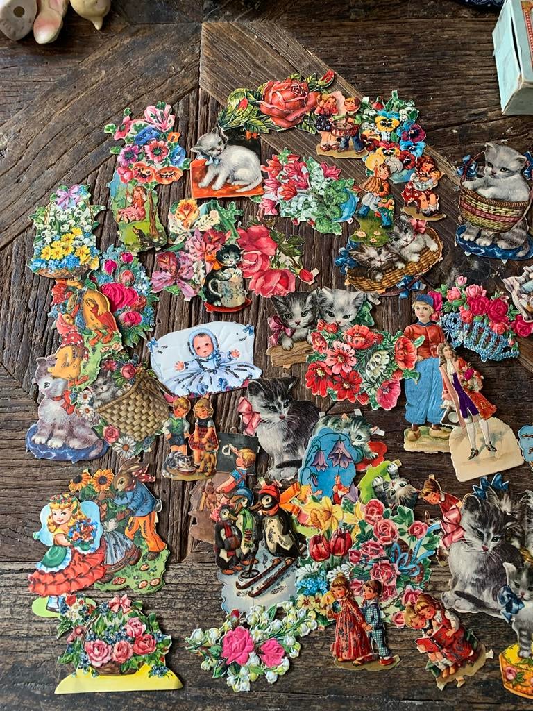 Zeer Fraaie collectie oude poëzie plaatjes, Ophalen of Verzenden