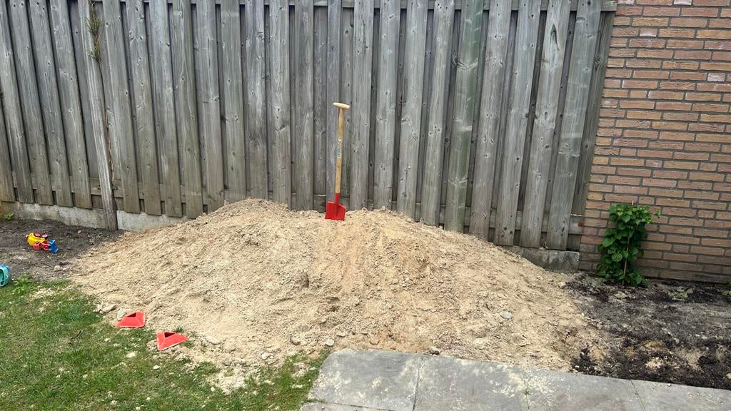 Gratis geel zand af te halen, Tuin en Terras, Zand, Ophalen, Zo goed als nieuw, Ophoogzand