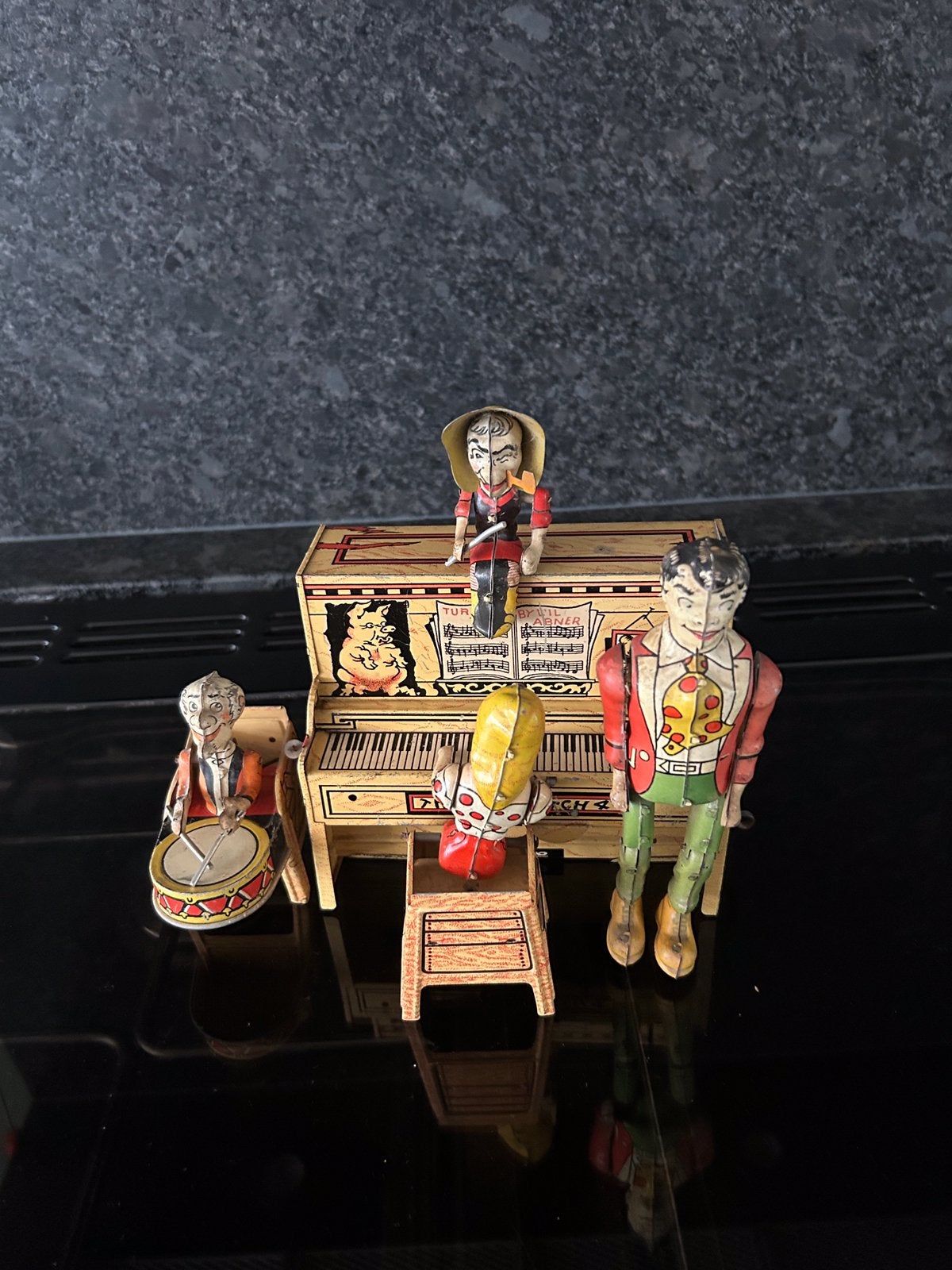 1945 - Li'l Abner and his Dogpatch Band - Tin Toy - Windup, Ophalen of Verzenden