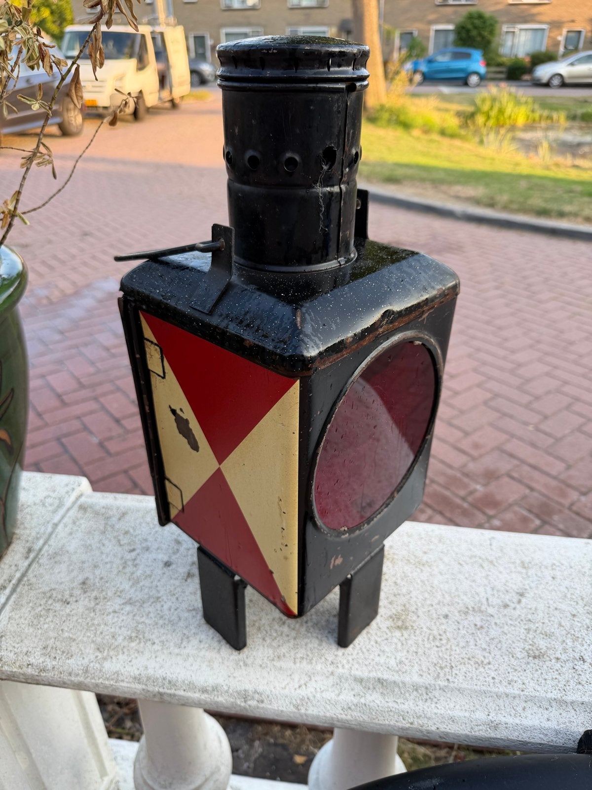 Vintage DB Spoorwegseinlamp - Sluitsein Trein, Antiek en Kunst, Ophalen of Verzenden