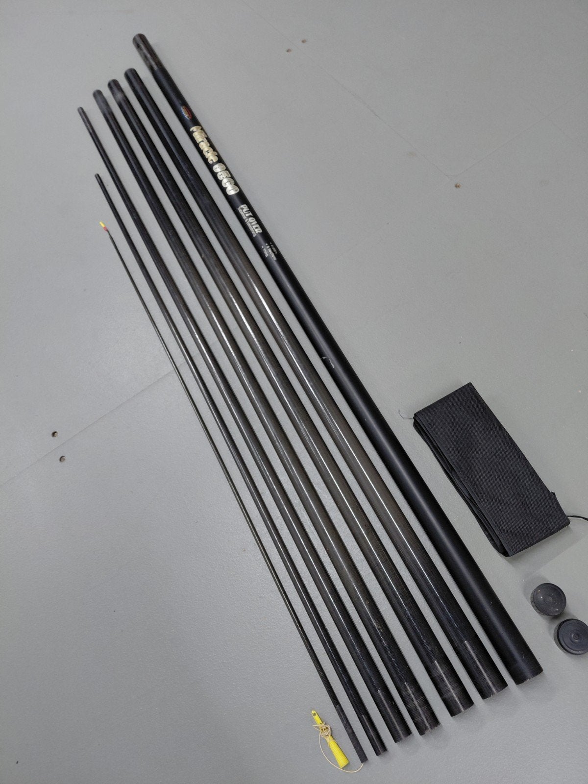 Ultimate vaste oversteek hengel 9.50m 8del. Carbon +elastiek, Watersport en Boten, Ophalen of Verzenden, Zo goed als nieuw, Overige typen
