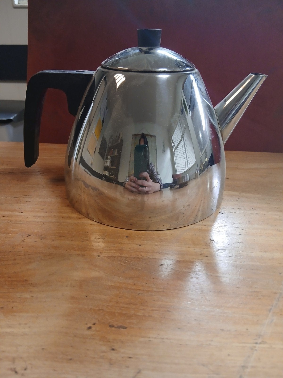 Vintage Daalderop Theepot - Roestvrij staal, 15 cm hoog, Antiek en Kunst, Ophalen of Verzenden