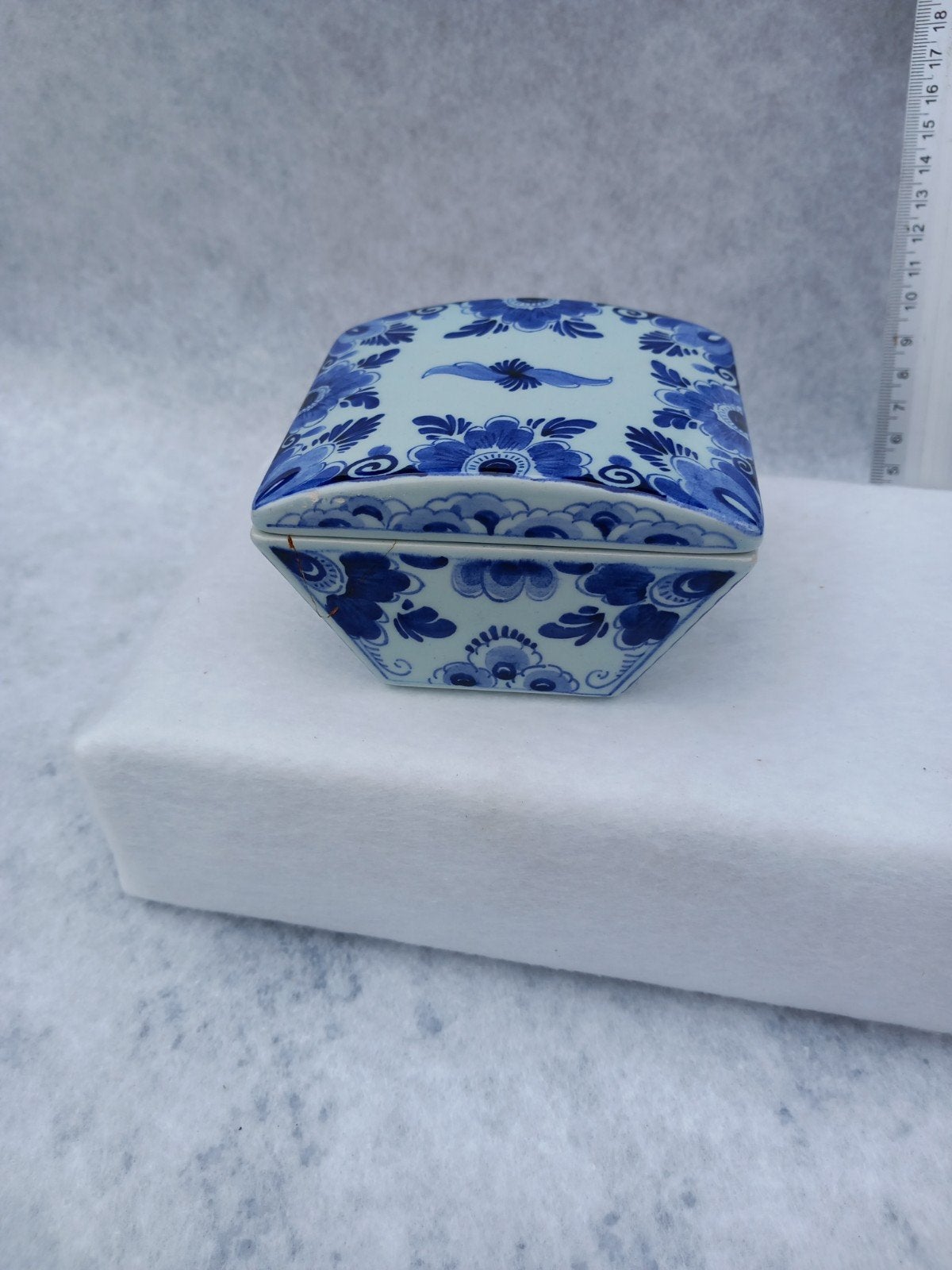 Delfts Blauw Schoonhoven Holland Doosje met Schade, Antiek en Kunst, Ophalen of Verzenden