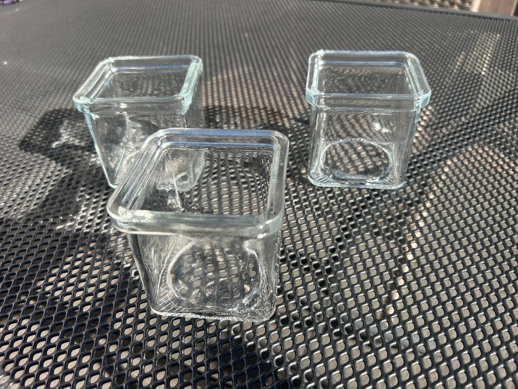 Glazen kubus set van 3, Ophalen of Verzenden