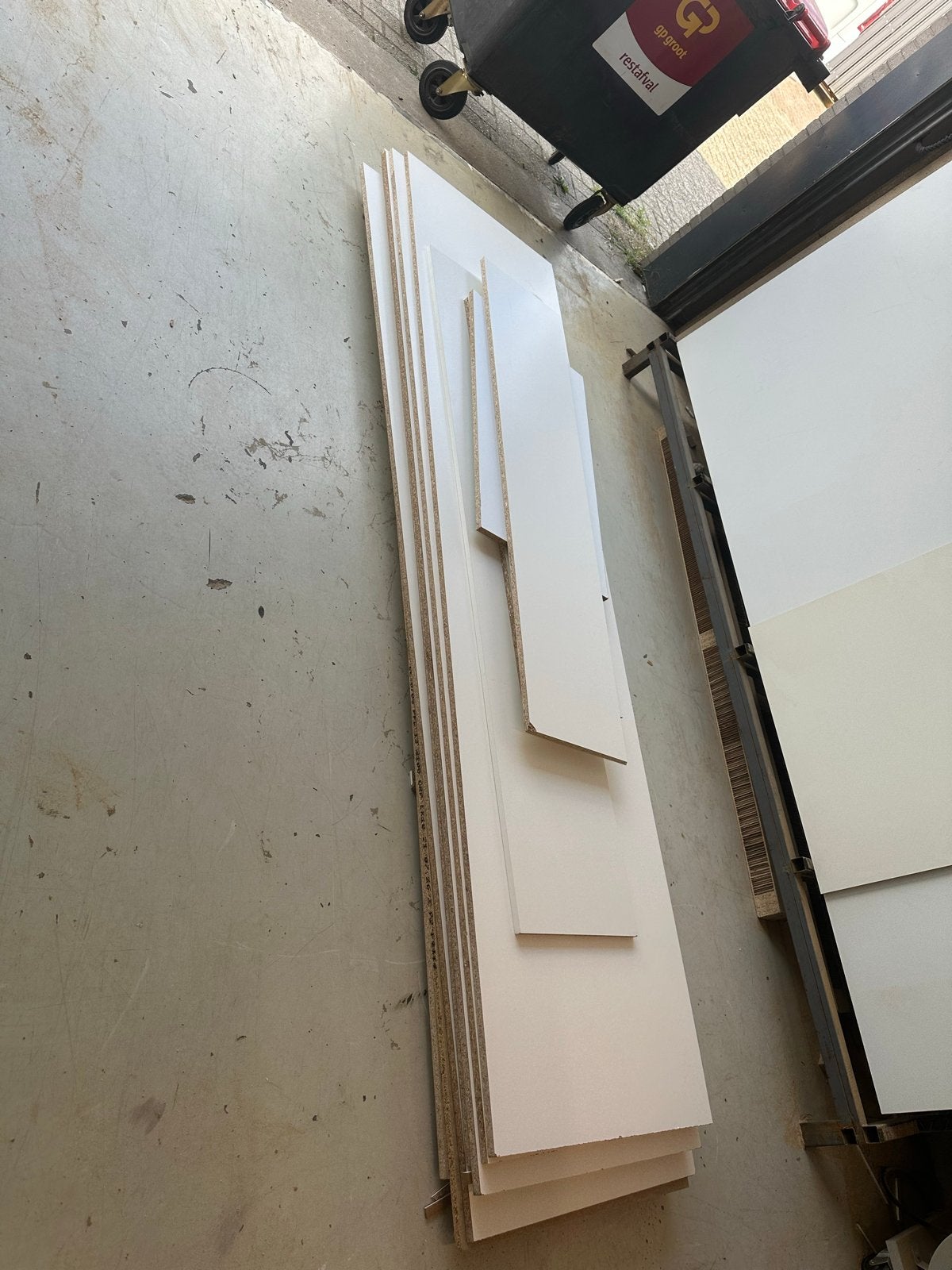 Spaanplaat restmateriaal - Diverse afmetingen, Ophalen, Zo goed als nieuw, Overige materialen, Minder dan 20 mm