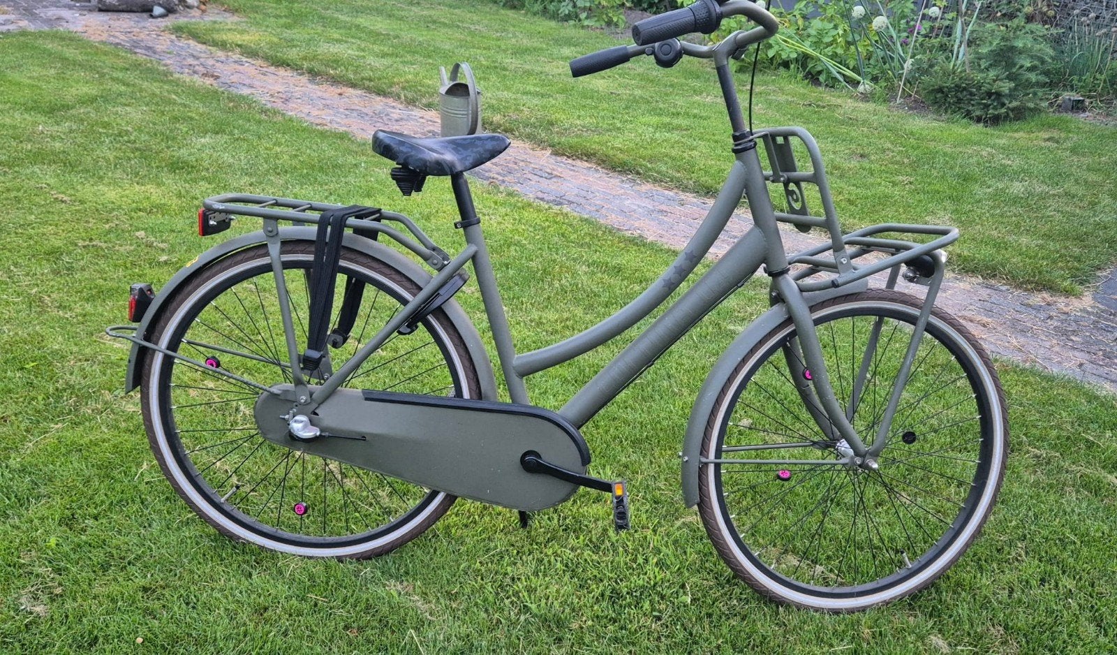 Fiets 26 inch cortina u4 mini, 3 versnellingen, legergroen, Gebruikt, Velgrem, Versnellingen, 50 tot 53 cm