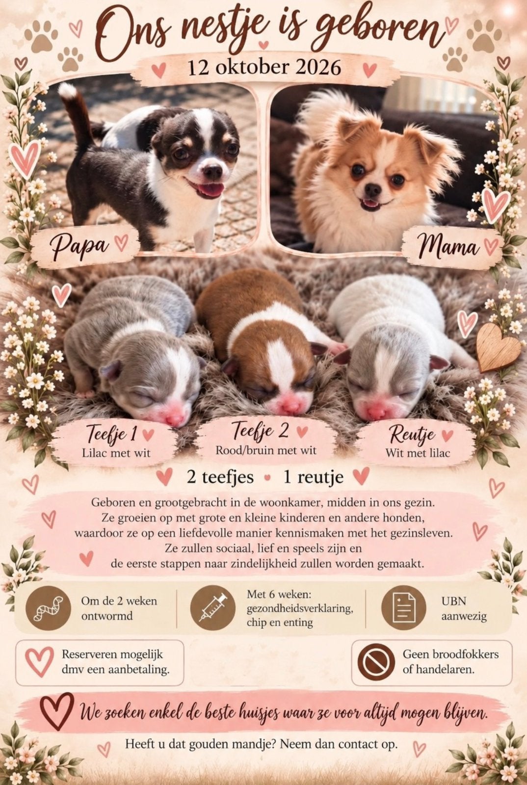 Chihuahua pups met unieke kleurtjes goed lezen aub ️, CDV (hondenziekte), 8 tot 15 weken, Meerdere, Meerdere dieren